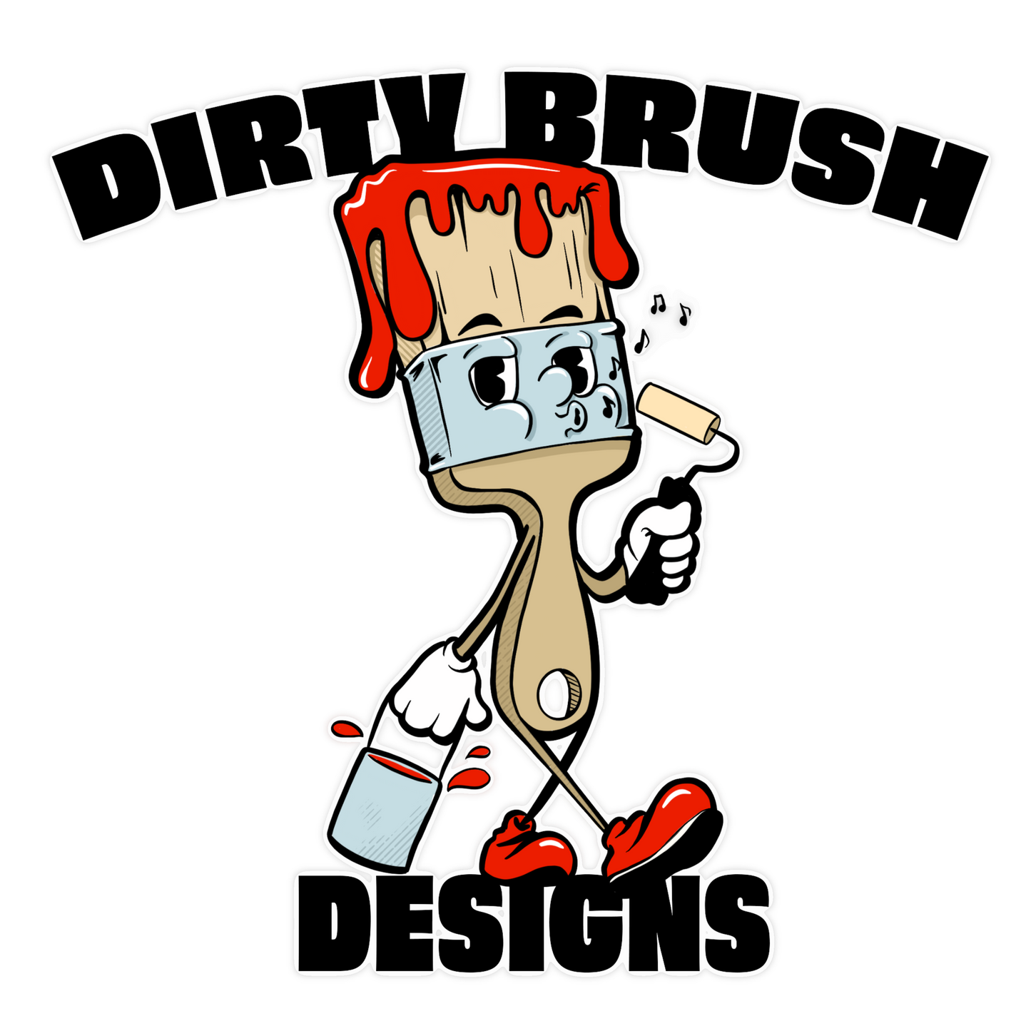 Dirty Brush with Banner Sticker